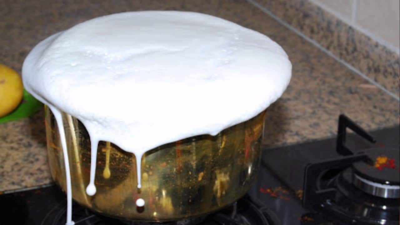 What happens if the milk boils out of the pot and falls out