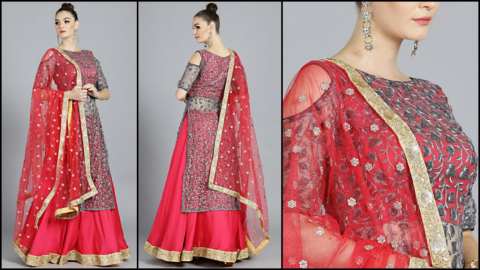 Wearing such a beautiful lehenga choli design set that will give you an attractive look that too with net dupatta