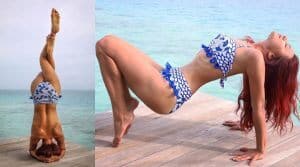 TV actress Aashka Goradia did yoga on the beach, shared photos in bikini